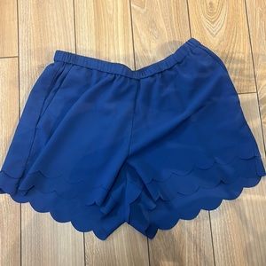 Scalloped blue shorts